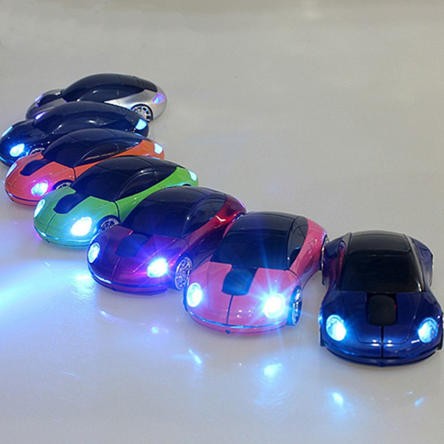 Colorful Wireless Car Mouse Shape Optical Mouse