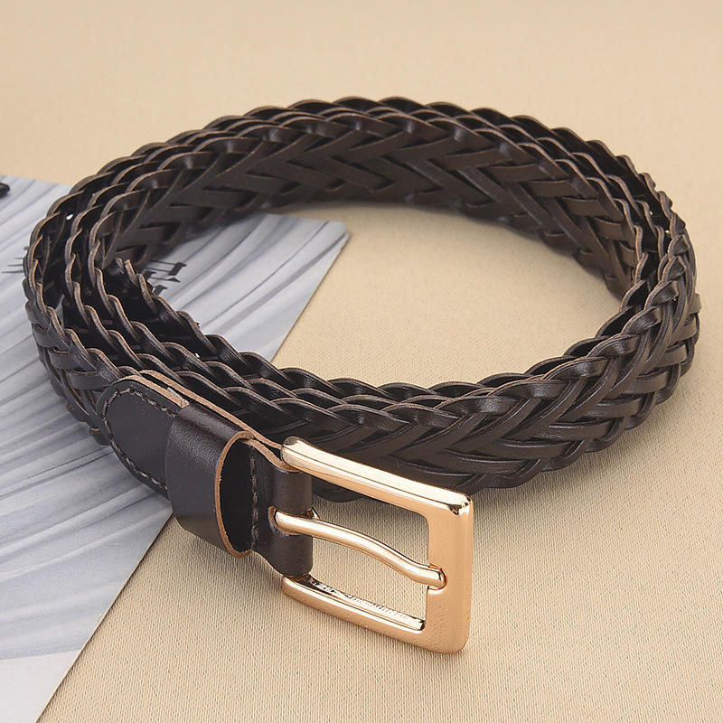 Bright buckle coffee color - 115cm