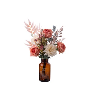 Bouquet de fleurs artificielles CallaFloral en tissu tissé plastique, rose, décoration pour la maison - Product Image 5