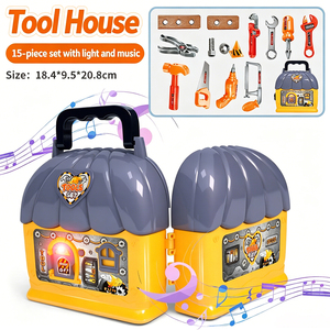 Ensemble de jouets d'imitation pour maisonnette avec lumière et musique, boîte de rangement portable, outils de construction et de réparation, jouet éducatif pour enfants - Product Image 2