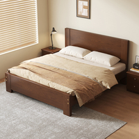 Lit en bois massif de style japonais pour petit appartement, moderne et minimaliste, écologique, style cabane en bois, tailles lit simple/double, Chine