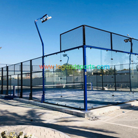 Terrain de padel panoramique professionnel à prix d'usine, équipement complet pour terrain de padel extérieur