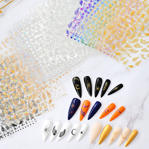 Nail Art Stickers Decals Glitter Holographic Star Heart Nail Supplies Nail Art Design Sticker