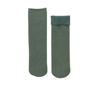 Chaussettes de neige à rayures verticales dans le tube moyen épaissi et chaussettes personnalisées de couleur unie d'hiver en velours