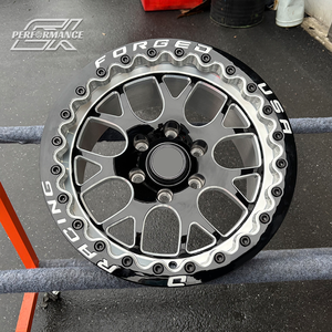 Jantes Beadlock personnalisées, noir brillant, alliage forgé, 17x10 18x10 6x139.7 6x135 pour GMC Sierra 1500 Simple Cabine - Product Image 2