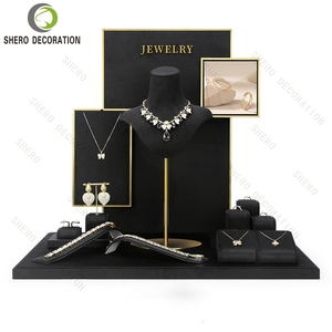 Exhibidores de Joyería de Microfibra Negra de Lujo, Tamaño y Color Personalizados, Soportes para Exhibición en Vitrinas de Joyerías, Venta al Por Mayor - Product Image 1