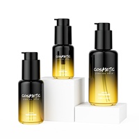 Emballage de soin de la peau de luxe 30ml 50ml 100ml bouteille de fond de teint dégradé noir vide cosmétique bouteille à pompe de lotion transparente