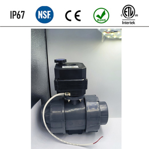 Flomarvel Fh-b Ip67 Factory Fh-b 15nm 1 voie en vanne à boisseau motorisée 12V avec commande manuelle 24V 220V SS304 UPVC CE RoHS NSF61 DN32 DN - Product Image 3