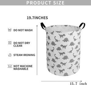 <b>Large</b> Dinosaur-Themed Waterproof Bamboo Laundry <b>Basket</b> Handles Collapsible <b>Storage</b> Bin for Kids' Room Toy <b>Storage</b> Cotton Linen - Product Image 6