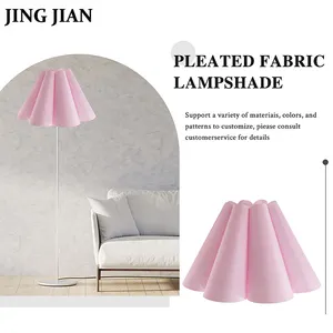 Pink Petal Lamp Shade Table Lamp Decoration Lamp Covers Moisture-proof PVC Pleated Fabric Folded Lampshade