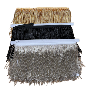 Commercio all'ingrosso di alta qualità 4 pollici 10CM <span class=keywords><strong>oro</strong></span> abito da sposa con perline nappa frangia rifinitura con motivo a stella per abito da sposa - Product Image 1