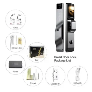 Tuya App Digitale Vingerafdruk Tuya Smart Deurslot Gezichtsherkenning Slot Met Camera Elektrische Digitale Biometrische Deur Smart Lock