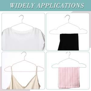 Cintre à linge antidérapant en métal rose pour dortoir et maison, support à vêtements double usage sec et humide pour adulte - Product Image 2