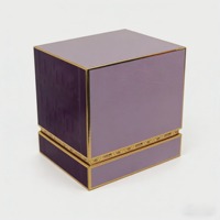 Se Aceptan Personalizaciones, Cajas de Embalaje de Lujo de Diseño Moderno, Cajas de Regalo Rígidas con Tapa Morada, Estampado en Lámina Dorada, Forro Personalizado