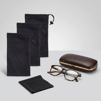 Étui souple et fin Mamlyn pour lunettes et téléphone, avec cordon de serrage, motif uni, fabriqué en Chine