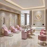 Chaise de pédicure de luxe personnalisée avec logo, matériaux en céramique et en plastique, équipement de salon de manucure et spa, siège en cuir, fonction de massage