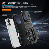 Nouvelle coque robuste LeYi avec cache-caméra coulissant, béquille et protection antichoc pour iPhone 17, 15, 16, 14 Pro Max Air