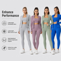 Ensemble de tenue athlétique sans couture pour Pilates, léger et à séchage rapide, avec soutien-gorge de sport à dos nageur et taille haute, idéal pour le yoga