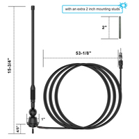 Antenne radio flexible verticale marine AM/FM étanche pour bateau, camion, excavatrice, tracteur, RVR, yacht, ponton