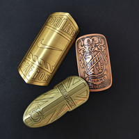 Autocollant d'étiquette en métal en aluminium gaufré de décalque d'or vintage d'impression personnalisée pour le vélo/vélo/insigne de tube de tête de Scooter