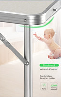 Table de pique-nique pliante multifonctionnelle d'extérieur portable Table de pique-nique en aluminium blanc