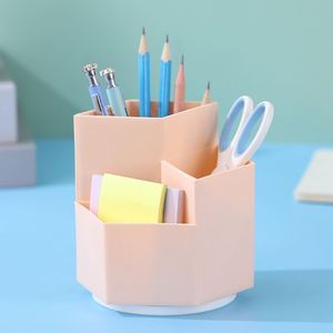 Support de bureau multifonctionnel compact, organisateur de bureau, rangement de bureau, porte-stylos rotatif en PP - Product Image 2