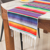 Chemin de table en tissu géométrique tissé sur le thème du serape mexicain personnalisé pour la décoration de fête Fiesta