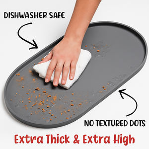 Tapis de gamelle ovale en silicone pour animaux de compagnie avec logo personnalisé coussin d'alimentation extra épais et imperméable et antidérapant pour chiens et chats - Product Image 4