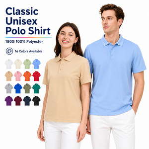 Polo de performance unisexe 180G avec logo personnalisé, 100% polyester, séchage rapide, respirant, uniforme d'équipe de golf, vente en gros, 16 couleurs, beige - Product Image 1