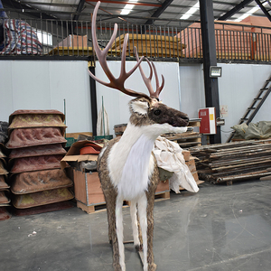 Đồ trang trí Giáng sinh ngoài trời cỡ lớn, mô hình động vật hoạt hình kích thước thật, tuần lộc kéo xe trượt tuyết, tượng tuần lộc bằng nhựa resin tùy chỉnh cỡ lớn - Product Image 6