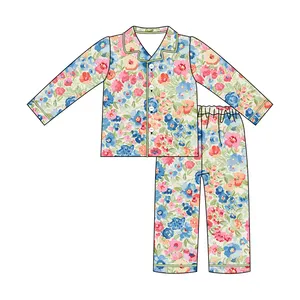 Autumn And Winter Children's Pure Cotton A Class Pajamas Home Suit Baby Europe And The United States Printed Warm Autumn Clothes