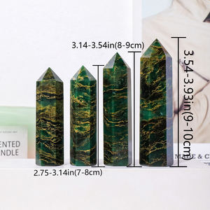 للبيع بالجملة حجر خام مصقول من حجر الزمرد الطبيعي كريستال أحادي الطرف سداسي للزينة المنزلية فكرة هدية لعمود الطاقة - Product Image 6