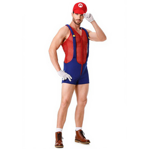 Disfraz de Fontanero Sexy para Hombre, Disfraz de Halloween para Adultos, Cosplay de Hermanos, Body de Malla Novedoso, Traje de Fiesta - Product Image 5