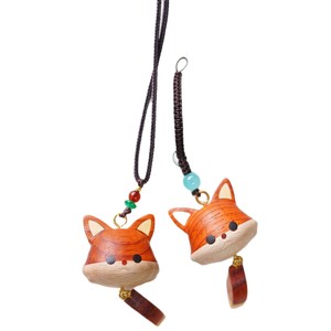 Collar con colgante de zorro de madera, llavero de dibujos animados, regalo para el hogar, oficina, jardín, accesorio de joyería de moda unisex - Product Image 5
