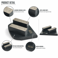 PG Promotion : Bloc abrasif diamanté à segment trapézoïdal de 12 mm, à liaison métallique, dureté moyenne, pour ponceuse à béton Lavina