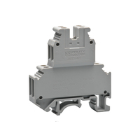 Bloc de bornes à vis double niveau JUT1-2.5/2-GY pour rail DIN, 2,5 mm², 24A, pour connexion de fils électriques