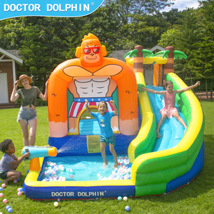 Inflatable Water <b>Slide</b> Bounce House with Splash <b>Pool</b> and Climbing Area for Outdoor Kids Play - Product Image 2