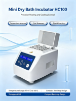 Incubateur de Bain Sec Numérique HC100 Mini, Chauffe-Bloc de Laboratoire avec Contrôle Précis de Chauffage et de Refroidissement pour l'Extraction d'ADN/ARN