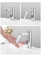 Robinet de lavabo sans contact à capteur, monotrou, en laiton chromé, à fixation sur comptoir, idéal pour l'extérieur et la chambre – Meilleur prix