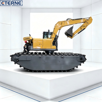 Excavatrice flottante amphibie personnalisée de 8 tonnes pour le dragage de rivières intérieures et la construction de marais