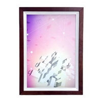 Cadre photo numérique intelligent rétroéclairé LCD HAOWEI en bois foncé avec télécommande, Wi-Fi, prise murale, étanche IPX3 pour maison et centre commercial