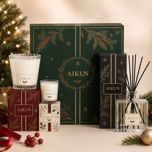 Aikun Christmas Tree Reed Diffuser Scented <b>Candle</b> <b>Gift</b> <b>Set</b> with Green Bottle Reindeer Charm Greeting Card for Holiday Giving - Product Image 3