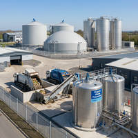 Réacteur automatique de traitement du biogaz à grande échelle 316L 7000CBM pour usine de traitement des déchets organiques et des boues d'élevage
