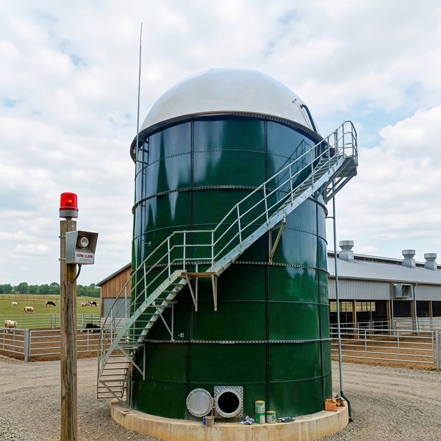 Cow/Pig/Chicken Manure CSTR Anaerobic Digester Reactor Enamel Assembled Tank Livestock Farm Sewage Treatment Biogas Digester