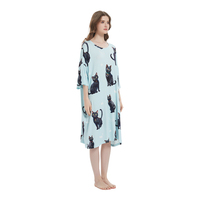 Cozy Custom gaun tidur wanita, baju tidur rajut lembut lengan pendek model Modal ukuran besar keren dengan saku