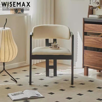 WISEMAX FURNITURE Chaises de salle à manger élégantes et minimalistes en bois, structure en bois massif, tissu en velours, chaises individuelles de loisirs pour salle à manger