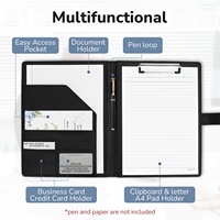 Porte-documents professionnel en similicuir avec presse-papiers, classeur et bloc-notes format A4/Letter pour la rédaction de CV