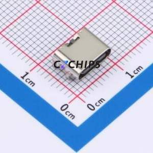 TYPE-C 2P 90 4J 108 USB Connector Bent Lead Through Hole Connector Type-C Female Right Angle Insert 2P - Product Image 1