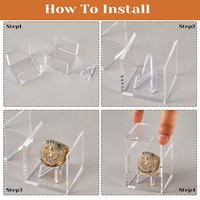 Boîte de présentation transparente en acrylique pour bague de championnat avec mini-support, boîte de rangement transparente pour collectionneurs pour bagues, médailles, pièces de monnaie