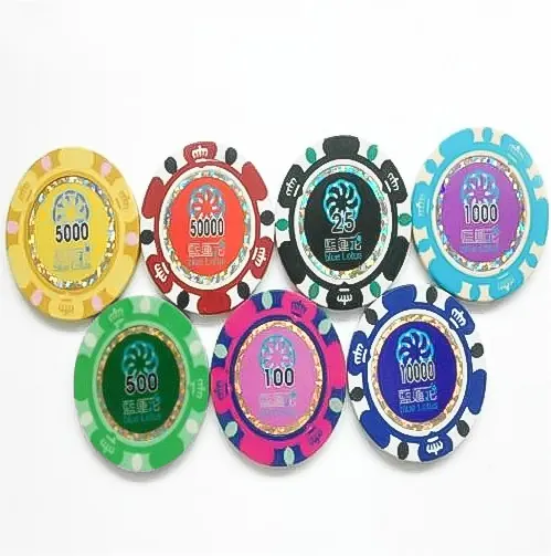 Fabriek Prijs Hot Stamping Custom Holografische Laser Poker Chip Nummer Stickers Gemaakt Uw Logo